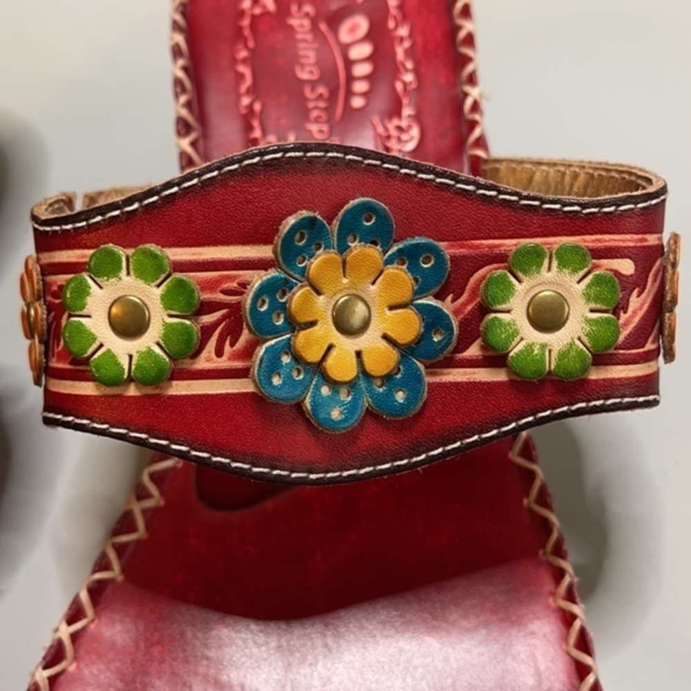 Spring Step Tango Leather Upper, Stack Heel Sz 41 - image 3